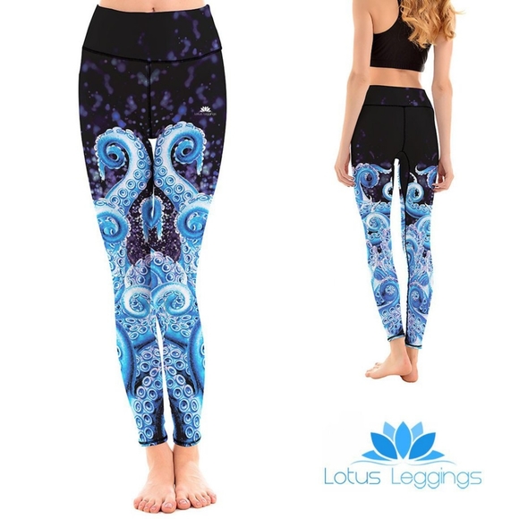 Lotus Leggings Pants - Lotus Leggings Blue Octopus